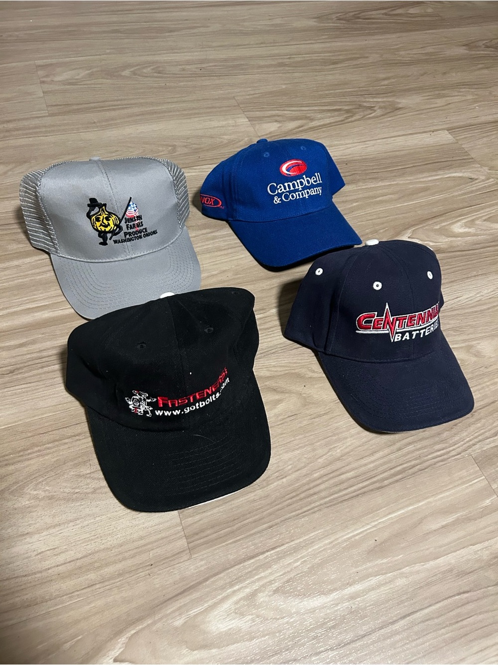 Vintage Corporate Promo Hat Bundle - 4 Pack Trucker Caps $6 each
